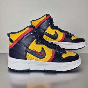 NIKE DUNK HIGH UP SHOES. Rebel Michigan Yellow/Navidad, Size Y4.5, Used, Good